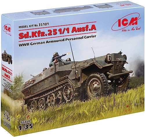 ICM 35101 Sd.Kfz.251/1 AUSF.A WWII German Armoured Personnel Carrier Modellbausatz, grau