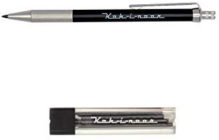 KOH-I-NOOR Automatic 5608 - Porte-mine pour cahier avec un taille-crayon en métal - 1 x port-mine et mines assortis 2mm HB (4 pièces)