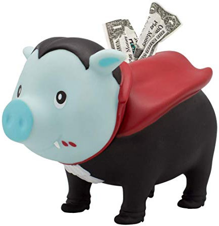 LILALU Spardose BIGGYS Dracula, Sparschwein Kopf drehbar Sparbox Sparbüchse Münzeinwurf Piggy Bank Tresor Kinder
