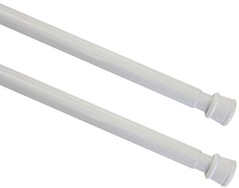 Gardinia Spannstange 23/26 mm, Metall, ausdrehbar 80-130 cm, weiß