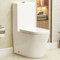 Cesar Bathroom Short Projection Rimless Close Coupled Toilet Round Pan with Dual Flush Cistern & Quick Release Soft Close Seat - Ceramic Gloss White