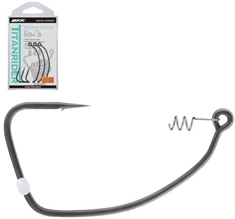BKK Offsethaken mit Köderschraube für Gummifische Titan Hooks, Größe/Packungsinhalt:Gr. 6/0 - 3 Stück