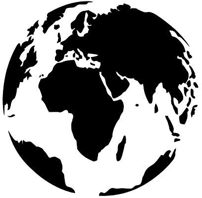 Generisch Weltkugel/Erde Aufkleber (43/5/1) (Schwarz matt, 40 x 40 cm)