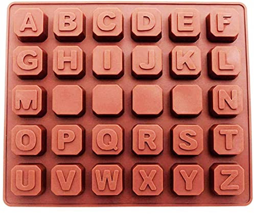 Selecto Bake Muffinform aus Silikon mit 26 Buchstaben, antihaftbeschichtet, Alphabet- und Zahlenform,Backform, für Kekse, Süßigkeiten, Gelee, Fondant, Silikonform zur Herstellung von Schokoladenkeksen