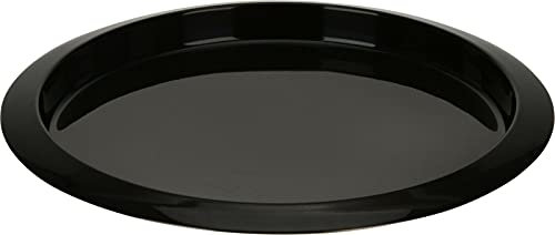 Rammento Grand plateau de service rond en acier inoxydable Noir 35 cm