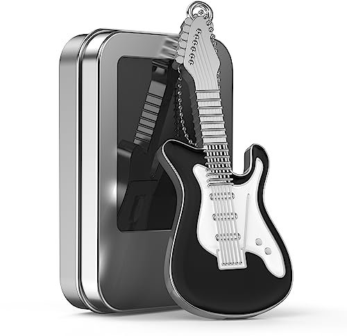 Pen Drive 128GB Lustiger USB-Stick - Einzigartiges 128GB Pendrive USB 2.0-Flash-Laufwerk - FEBNISCTE USB-Flash-Laufwerk 128 Giga Gitarre Metall Roter USB-Stift mit Geschenkbox