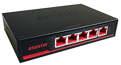 Asustor 5 Puertos Switch no administrado 2.5G Ethernet, Plug and Play | ASW205T