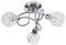 MiniSun Modern 3 Way Polished Chrome Curved Arm Flush Ceiling Light with Swirled Glass Dome Shades