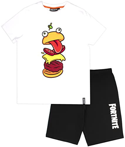 Fortnite - Pyjama Enfant - Pyjama Short avec Motif Durr Burger Beef Boss - Vêtements de Nuit 100% Coton - Marchandise Officielle - 13 Ans
