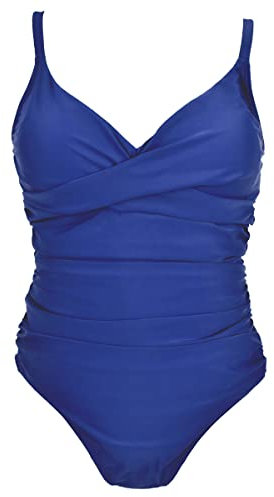 Soaked Ladies Tummy Control Swimming Costume (Navy, 24)