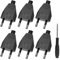 Eurostecker Flach, Euro Flachstecker, Stromstecker Flach (220V, 2.5A), Schwarz - 6 Stücke