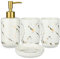 Juego de accesorios de baño, juego de accesorios de baño de cerámica de 4 piezas, 2 soportes para cepillos de dientes, vaso + dispensador de jabón líquido o loción + jabonera (blanco)