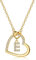 LIHELEI Damen Halskette Herz Buchstabe 925 Silber Kette Damen Personalisiere Kette, Geburtstags und Weihnachten Geschenk Für Frauen Mädchen Mama Freundin - E(Gold)