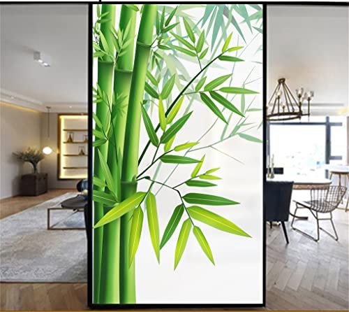 Bambuspflanzen, halbtransparent, Sichtschutzfolie, statische Haftung, Fensterabdeckungen, Glasaufkleber, dekorative Folie für Seitenglastür, Heimdekoration, 88 x 180 cm