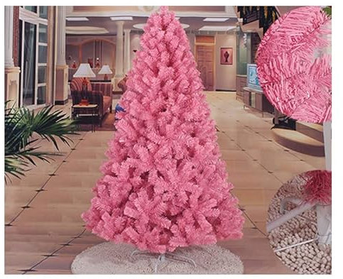 Künstlicher Weihnachtsbaum, künstlicher Weihnachtsbaum, einfach zu montieren mit Weihnachtsbaumständer, weihnachtliche Heimdekoration (Farbe: Rosa, Größe: 6 Fuß/180 cm) (Rosa 8 Fuß
