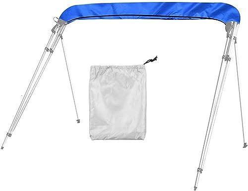 Parasol para toldo de Barco, Cubierta de Barco Impermeable de Tela Oxford 600D, portátil y Duradero, Impermeable, a Prueba de Rayos UV, a Prueba de Humedad, Adecuado para Yates,Azul,3BOW 61 72inch