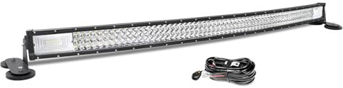 AUXTINGS Gebogen 132 cm LED Lichtleiste 675W Zusatzscheinwerfer Flutlicht Spot LED Arbeitsleuchte mit magnetische Unterstützung und 12V Kabelbaum Kit für Pickup Offroad Traktor 4X4 ATV Bootsanhänger