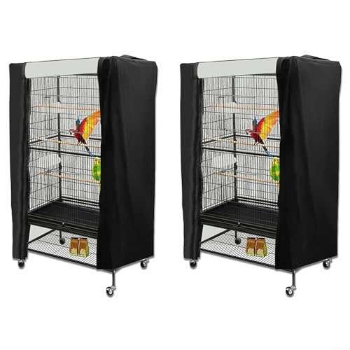 Universal-Abdeckung für Vogelkäfige, groß, für Papageien, Verdunkelung, Vogelkäfig-Abdeckung, atmungsaktiv, gestrickt, winddicht, 1 Stück (M)