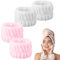 Abeillo 4 Stück Handgelenk Spa Waschband Mikrofaser Gesichtswasch Armbänder Korallen Saugfähiges Armband zum Waschen, Handgelenktücher für Waschen Gesicht und Dusche (Rosa und Weiß)