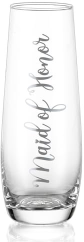NUPTIO Sektgläser Becher Geschenk Trauzeugin: Gravur Gläser Hochzeit Champagner Prosecco Glasses Silber Tumbler Party Champagnerglas Sektflöten Gift Stemless