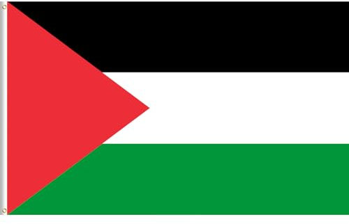 Lixure Palästina Flagge Palestine 90x150cm Palestinian Fahne -Polyester, Digitaldruck, lebendige Farbe, lichtbeständig, doppelt genäht, mit Messingösen für Garten Innen- Außenbereich