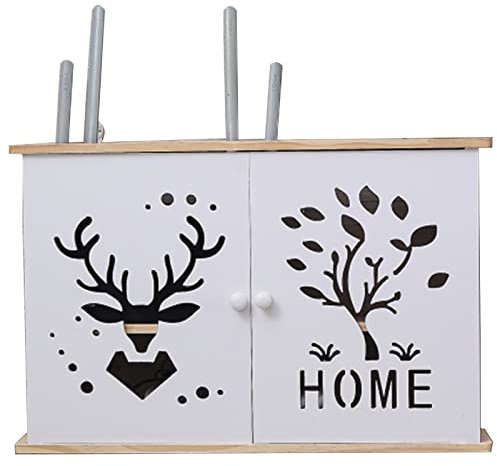 Weiße schwebende Regale, WLAN-Router-Aufbewahrung, WLAN-Wand-Router-Aufbewahrungsbox, dekoratives WLAN-Hider-Wandregal am Kopfteil