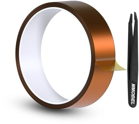 MMOBIEL Hochtemperatur Klebeband (30mm x 30m) Hitzebeständiges Polyimid Klebeband Hochtemperatur Sublimation, Hochtemperaturband, Hochtemperatur-Heißpressband, Elektronik Löten, 3D-Druck usw.