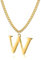 Symretie Goldkette mit Buchstaben W,14K Gold Vergoldet Initial Halskette,Edelstahl Kette mit W,Gold kettenanhänger kette für Damen Mädchen