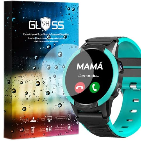 MBROS Compatible para Smartwatch SaveFamily Slim 3 Pedazo Protector De Pantalla De Cristal Templado 9H Resistente a arañazos Alta Claridad (3 Pedazo Protector)