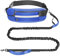 PETCOOZ Laisse Canicross Chien, Laisse Chien Mains Libres Élastique 160-220cm, Laisse de Jogging Anti-tirons avec Couture Réfléchissante, Double Poignée, Ceinture Réglable pour Marche, Randonnée, Bleu