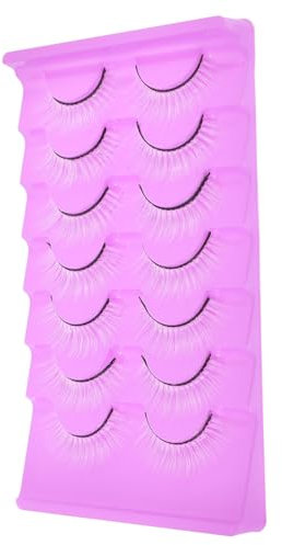 Beatifufu 7 Pares de Pestañas Postizas de Aspecto Natural para Mujeres Pestañas Postizas Reutilizables sin Pegamento Juego Seguro para Cosplay Y Fiestas Blancas para Cosplay