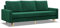 Mebligo - Sofa mit Schlaffunktion und Bettkasten Blank, 3 Sitzer Sofa 212 cm Breit, Schlafsofa, Ausziehbares Couch auf Holzfüßen, Schlafcouch -Flaschengrün
