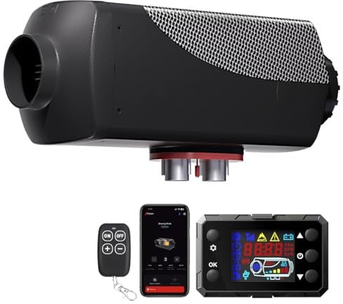8KW Diesel Heater Bluetooth, 12V Diesel Air Heater with Remote Control and LCD Monitor, Harking bunk heater Automatic Adjustment, Support Heater 10L Fuel Tank for Campervan, Car, Truck, Boat, RV
