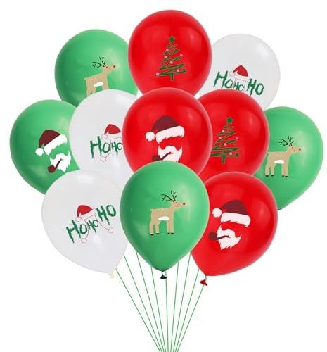 20Stück Weihnachten Luftballons Weihnachtsballon Weihnachtsdeko Kinder Christmas Helium Ballons für Weihnachten Neujahr Geburtstag Party Deko