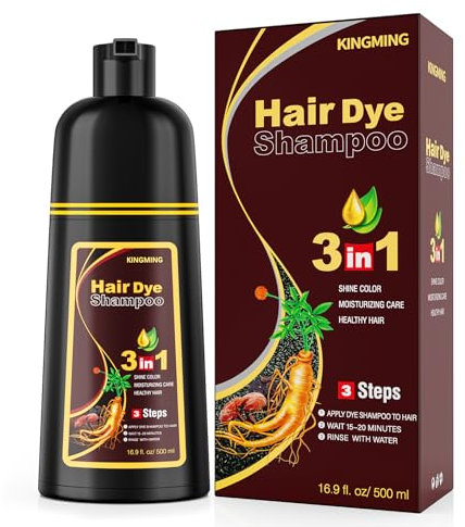 Dark brown Hair Dye Shampoo for Gray hair，Hair Colour Shampoo for Women and Men，Natural Plant Ingredient (16.9 fl.oz DARK BROWN)