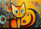 CALVENDO Poster 42,0 x 29,7 cm Querformat Katze Im Stil von Wassily Kandinsky II| Bilder, Kunstdruck, Wandbild, Wanddeko, Prints ohne Rahmen