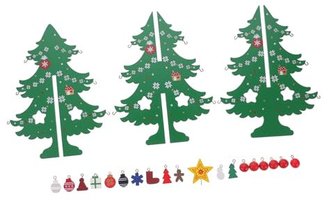 HONMEET Árbol De Navidad De Madera Modelo De Árbol De Navidad Mini Árbol De Vacaciones Árbol De Navidad Accesorios De Escritorio 3D Modelo De Árbol De Navidad Adornos De Árbol De Navidad