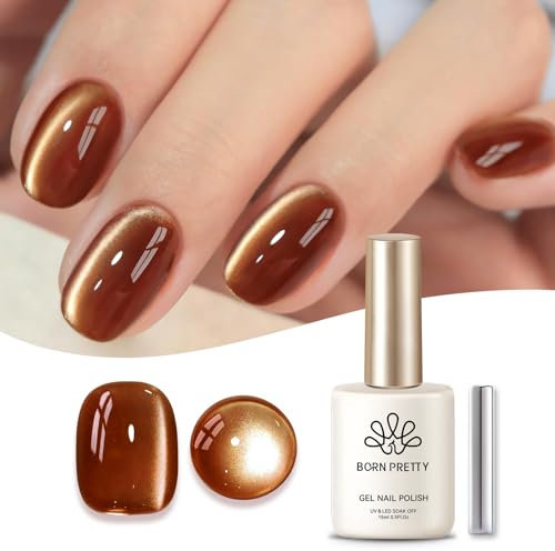 Born Pretty Cat Magnetic Eye Gel Braunes Mondlicht - UV Nagellack Herbst Winter Glitzer Gel Nagellack Maniküre und Nagelkunst DIY zu Hause