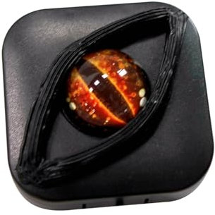 TTXSDYD Red Contact Lens Case, Scary Eye Design, 6.8 x 6.8 x 1.9 cm, 2 Compartments, Travel Portable Lens Box