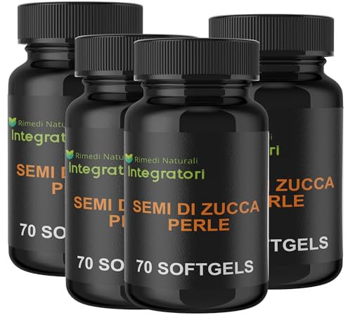 Semi Di Zucca 280 Perle | Softgels con Olio Spremuto a Freddo ricco in Acido Linoleico Oleico Omega 3-6-9 - Una Softgel al Giorno