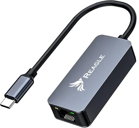 Reagle USB-C to 2.5G Ethernet Adapter - Aluminium Network Adapter with 2500 Mbps for MacBook, iPad Pro, Dell XPS, Surface