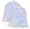 OTraki Saco para la Colada con Cordón Bolsa Ropa Sucia Viaje Bolsas Malla Lavadora Delicada para Organizador Lavandería para Colegio, Dormitorio, Habitantes de Apartamento Negro 2Pcs (Blanco 40x50cm)