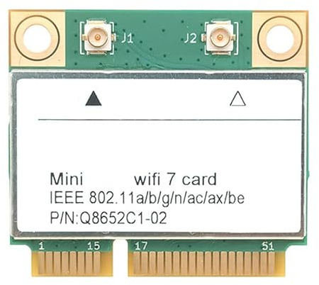AX8 Dual Band WiFi7, Eingebaute Gigabit-Wireless-Karte, Minipcie 5.4 BT Network Card Upgrade für Laptop mit 5G-Technologie und BT 5.4 Support