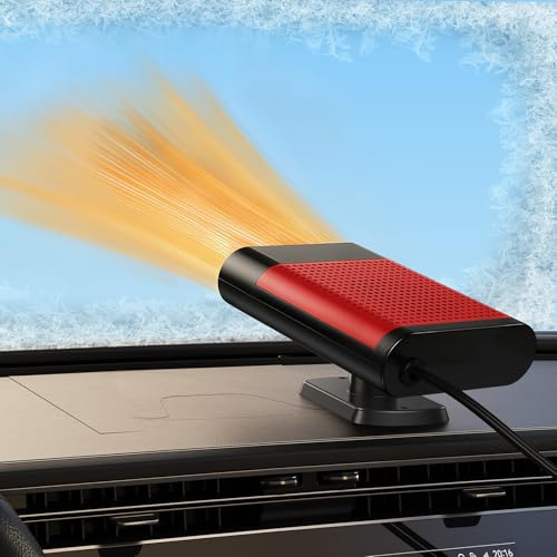 NIFBANG Auto Heizlüfter,12V 150W Tragbare Auto Heizung mit 2 in 1 Heizung und Kühlung,360° Drehbar Auto Windschutzscheibe Entfroster Demister Schnelleheizung,die in Stecker Zigarettenanzünde