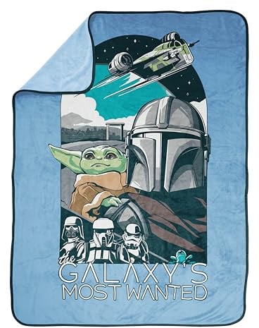 Jay Franco Kids Star Wars Plüsch-Decke – 130 x 150 cm Weiche und kuschelige Fleecedecke für Schlafzimmer und Sofa, offiziell Lizenziertes Produkt, blau