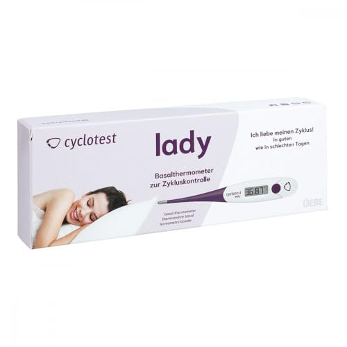 cyclotest lady Basalthermometer mit Tasche und Kurvenblättern zur Zykluskontrolle NFP Thermometer digital