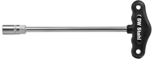 SW-Stahl 02080-12X230 T-Griff Steckschlüssel, SW 12 mm, 232 mm lang | Werkzeug mit festem Quergriff für hohe Kraftübertragung, ergonomischer T-Schlüssel, robustes Schraubwerkzeug, 230 mm Klinge