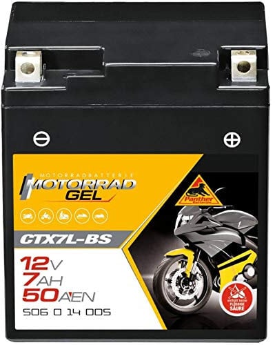 Panther GEL Batterie 12V 6Ah 50A YTX7L-BS Motorradbatterie DIN 50614 CTX7L-BS