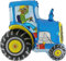 Toyland Blauer 31-Zoll-Traktor Geformter Folie-Ballon (CS140) [Spielzeug]