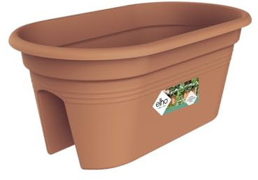 elho Green Basics Flower Bridge 55 - Übertopf für Balkon & Außen - Ø 54.5 x H 22.8 cm - Braun/Mild Terra